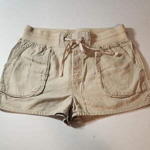 Garage High Waist Beige Women's Shorts